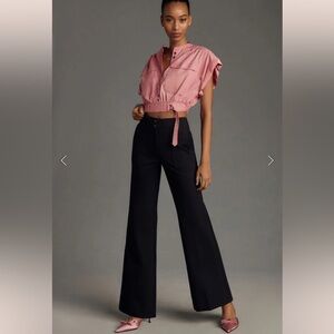 Anthropologie Maeve Ponte Wide Leg Flare Pants, size 6